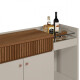 Aparador PIEMONTE Amendoa Off White – 2 Puertas, Bar con Espejo y Cajón Aparador PIEMONTE Amendoa Off White – 2 Puertas, Bar con Espejo y Cajón