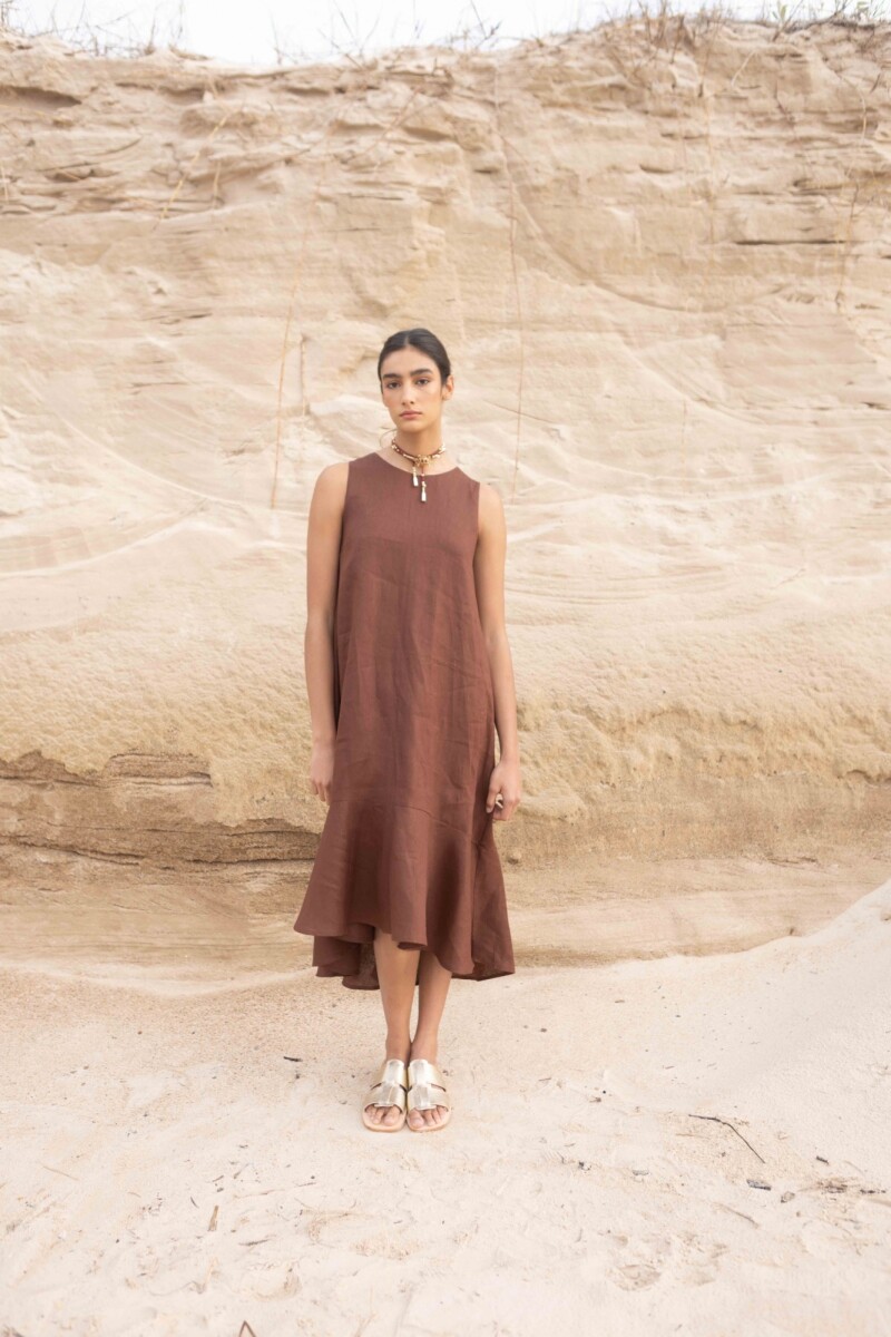 VESTIDO FOLK LONG Chocolate