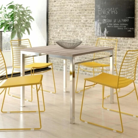 Silla Metálica de Diseño Moderna para Interior y Exterior - Amarilla Silla Metálica de Diseño Moderna para Interior y Exterior - Amarilla