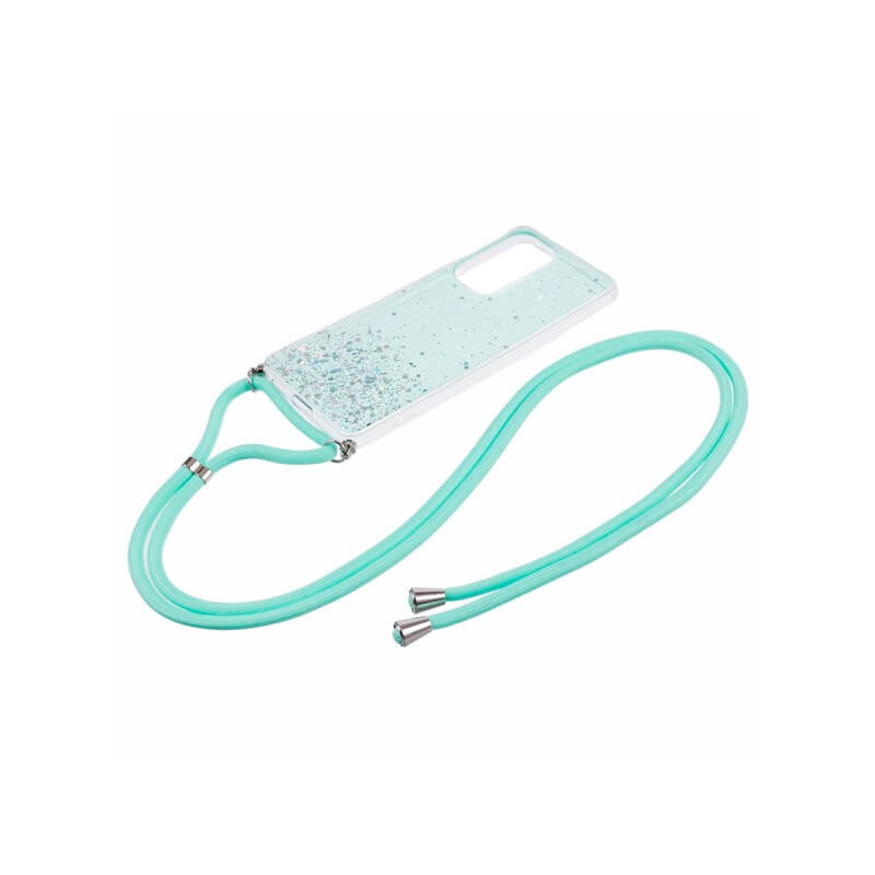 Protector Samsung Galaxy A52 con brillos y correa color verde Protector Samsung Galaxy A52 Con Brillos Y Correa Color Verde