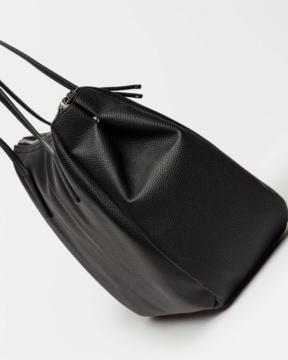 Bolso Sign en efecto cuero Negro