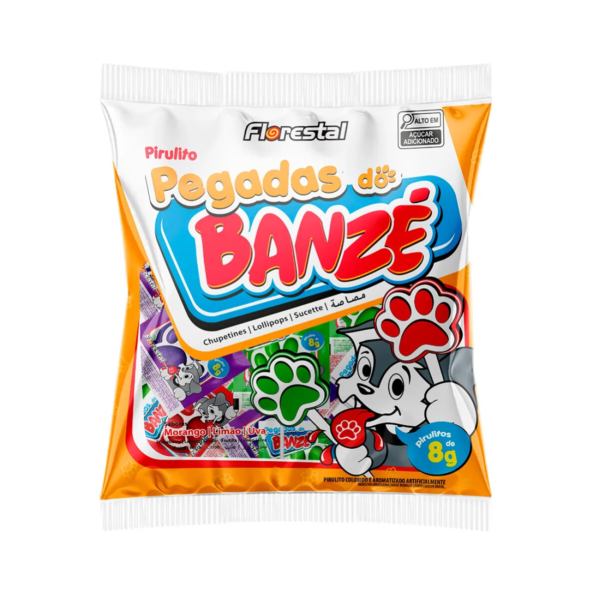 Chupetin Paleta Huellita tatoo x 50 