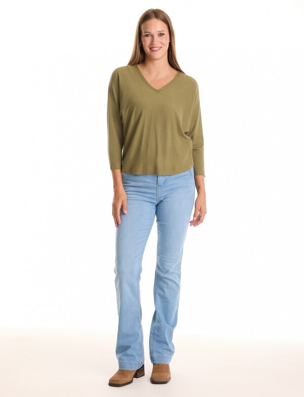 Buzo Dolman Escote V OLIVA