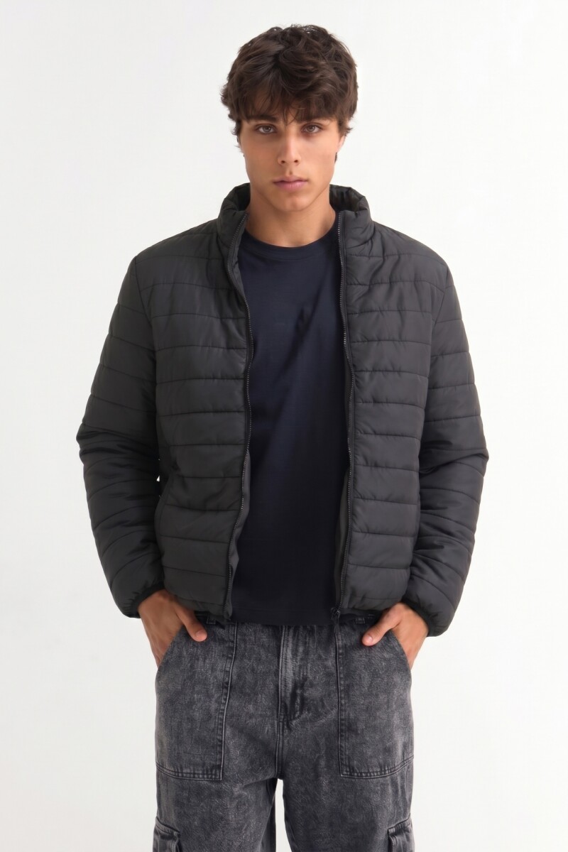 Campera puffer básica NEGRO