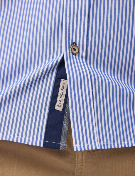 Camisa rayas algodon azul