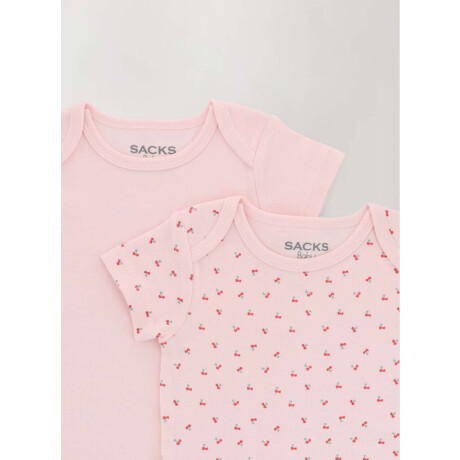 Set x 2 bodies m/c diseño Rosa bebe