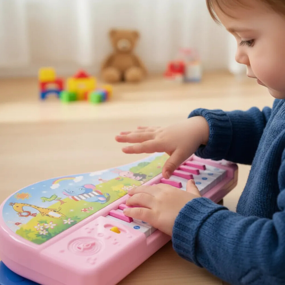 Mini piano con melodías Rosa