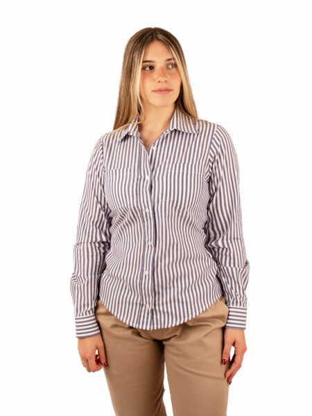 Camisa dama Rayas azules