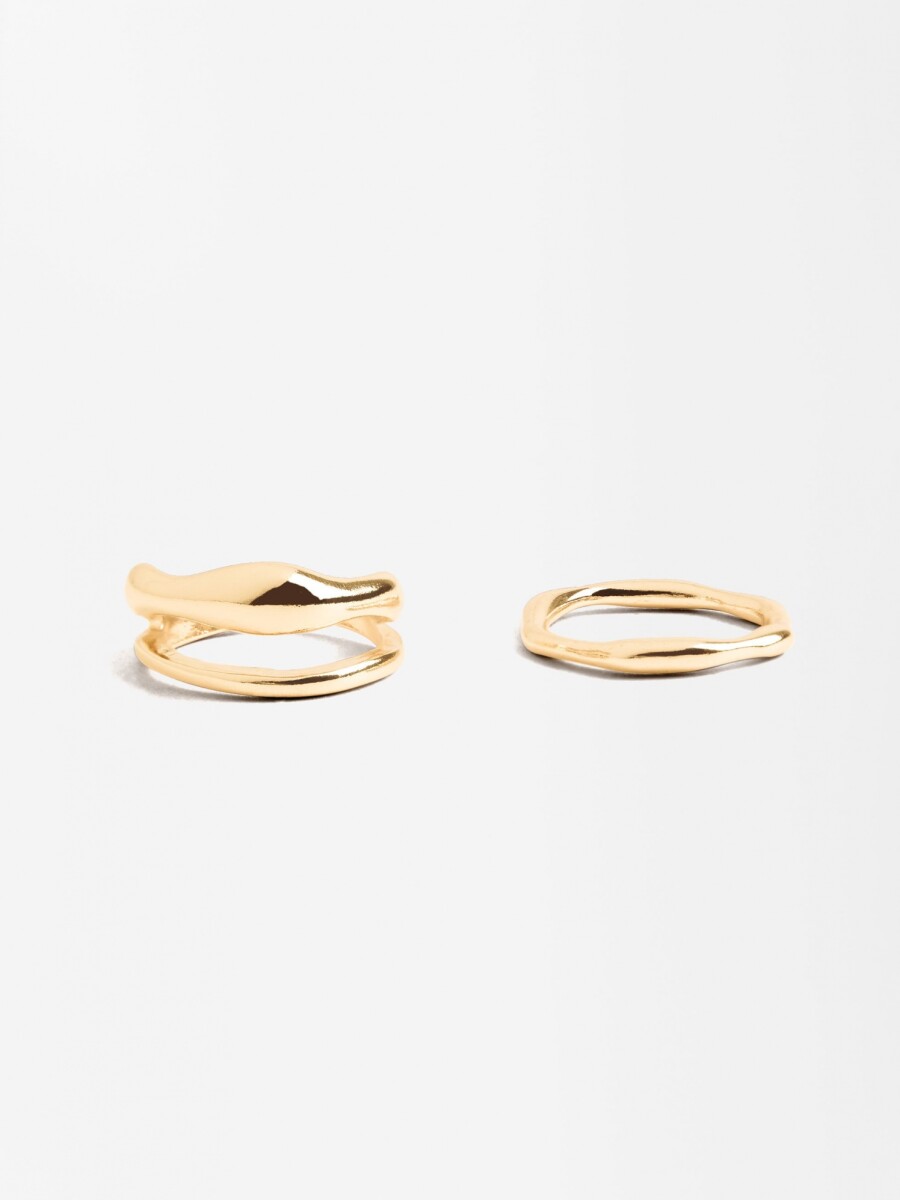 Set De Anillos Irregulares dorado