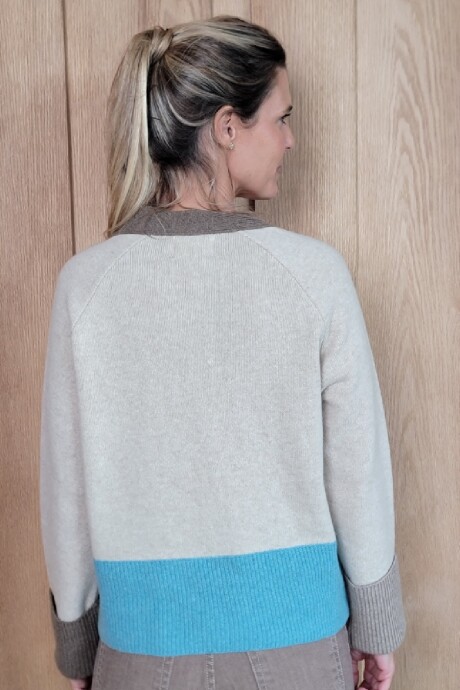 Cardigan Angostura Arena Visón Tourquesa