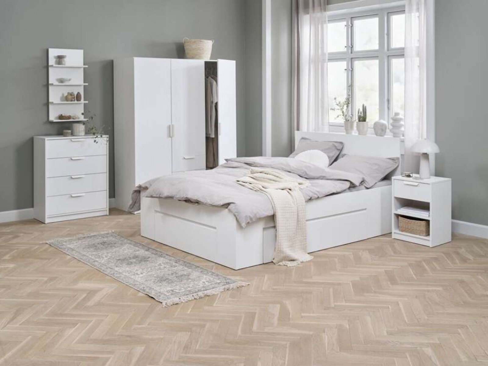 Estructura Cama Limfjorden 140X190 3 Cajones - Blanco 
