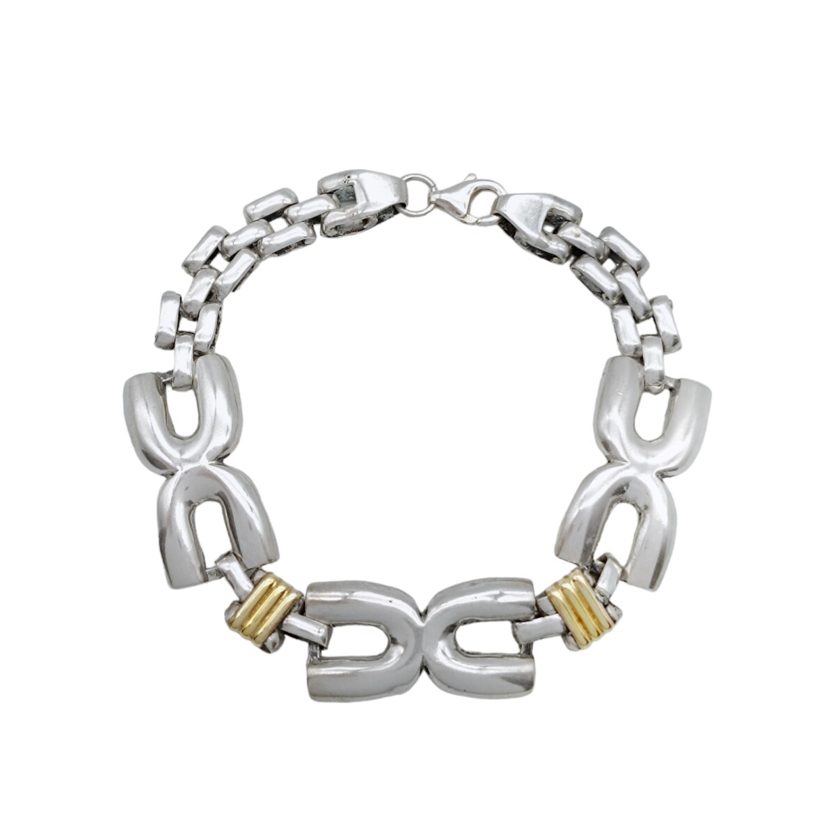 Pulsera Triple X-Plata y Oro-Sin piedra-PU5028 - sinpiedra 