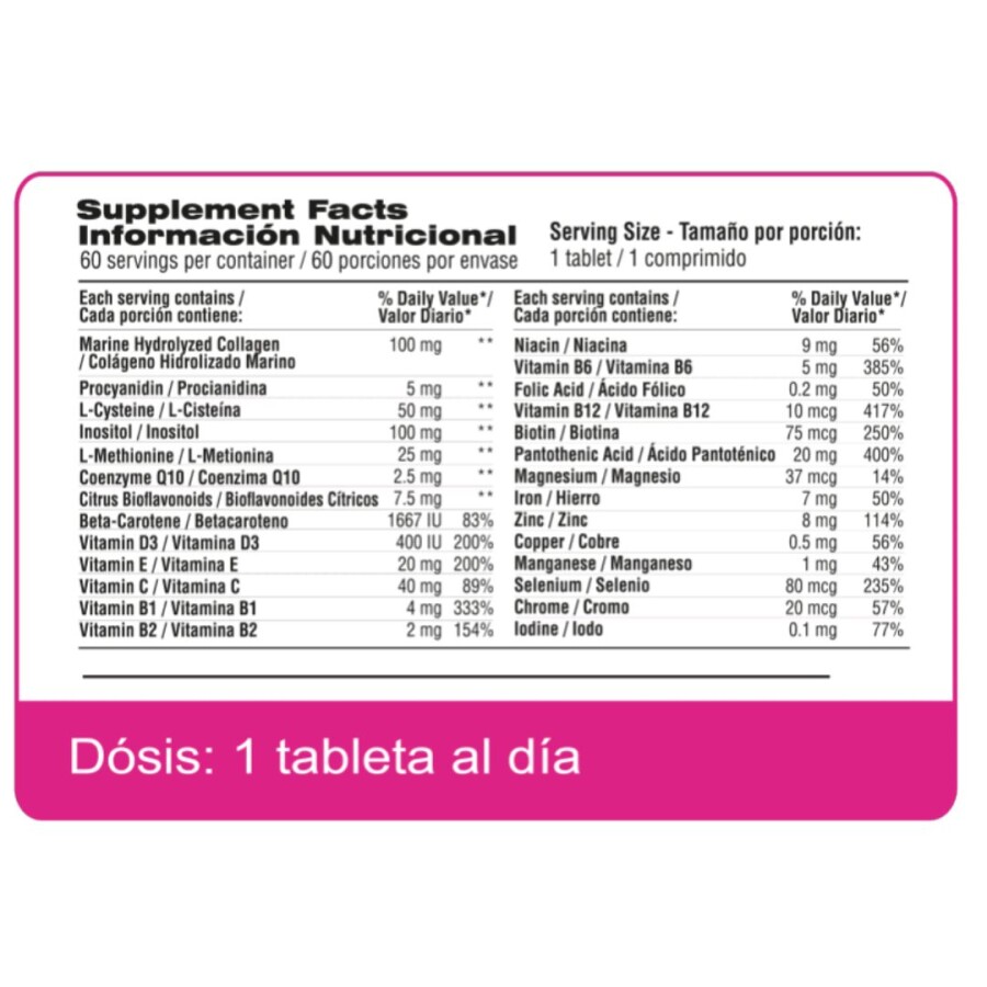 Glow Skin, Hair &Nails Tabletas - Qualivits Glow Skin, Hair &Nails Tabletas - Qualivits