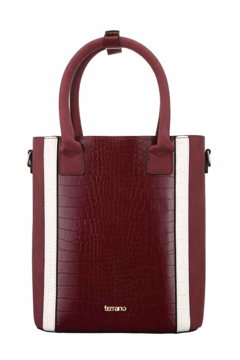 CARTERA MATERA TERRANO DE MANO BORDO CON BLANCO
