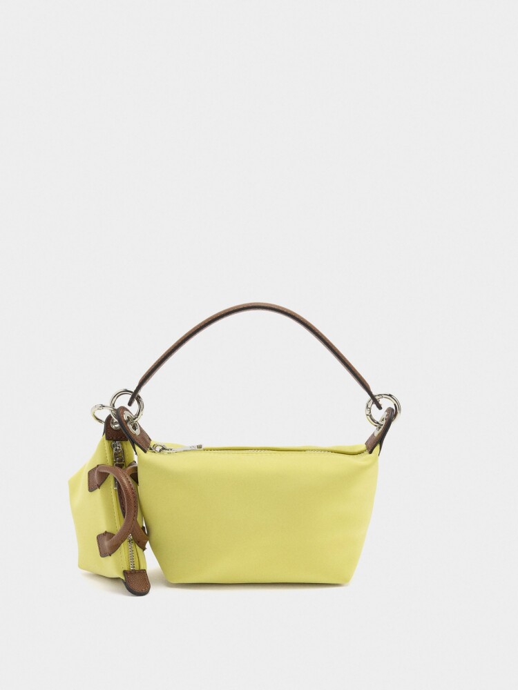 Bolso De Hombro Textura Suave Con Pendiente amarillo