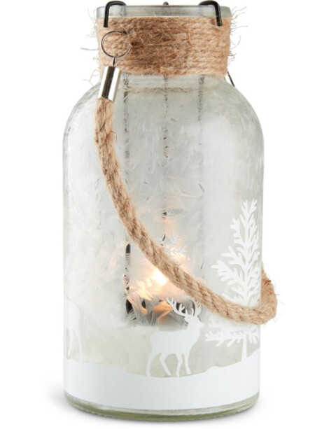 Portavelas navideño KRYBBE Ø10xH20cm vidrio Portavelas navideño KRYBBE Ø10xH20cm vidrio