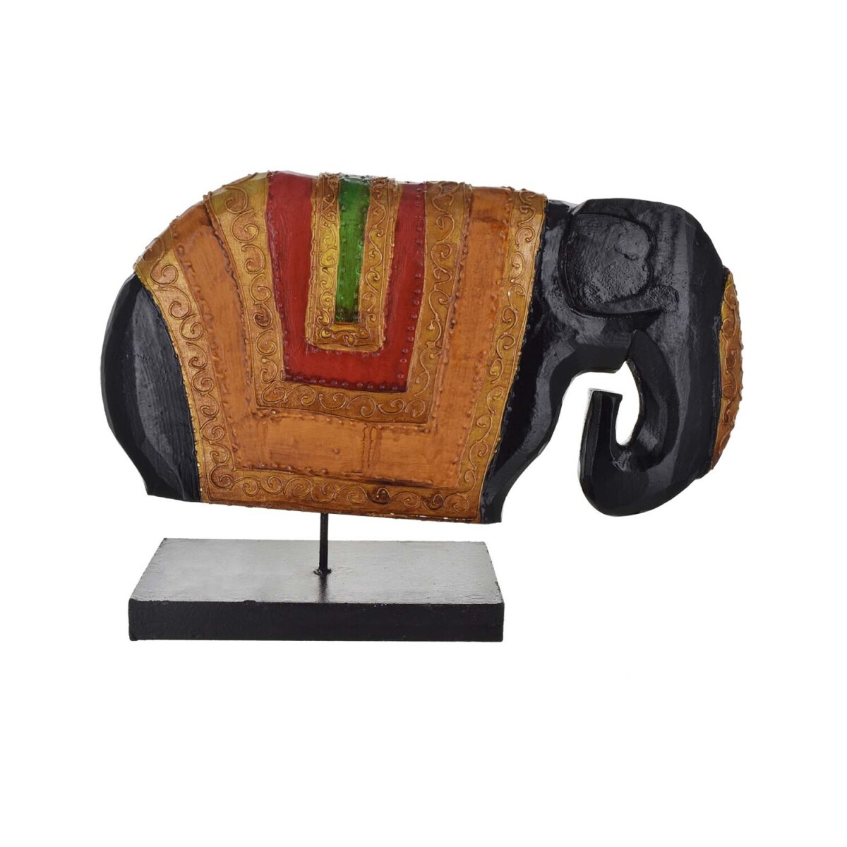 Elefante de madera tipo Bali 30cm con base 