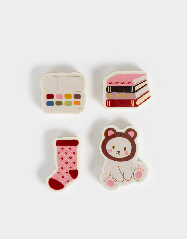 Útiles Varios Diseño propio Set De 4 Gomas De Borrar - Rosa Claro