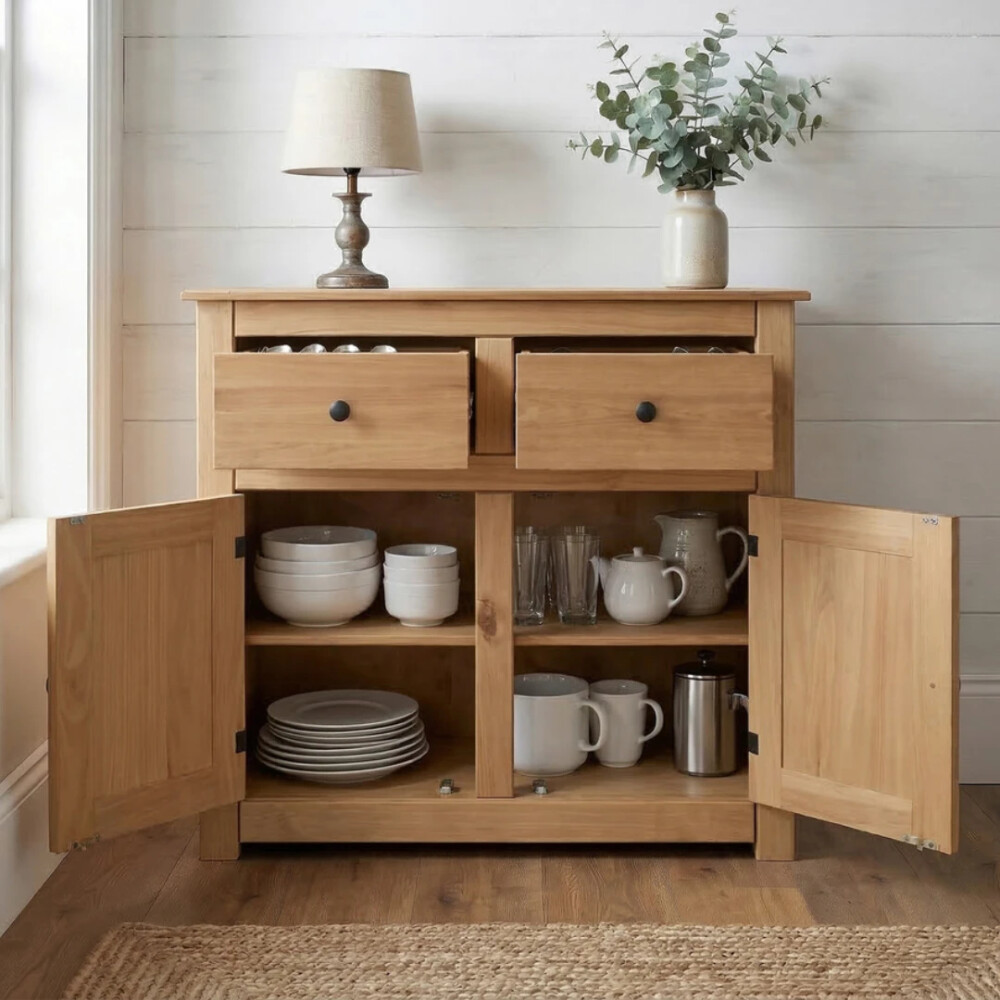 APARADOR BUFFET DE MADERA MACIZA TARUMA2 CAJONES Y 2 PUERTAS – DISEÑO CLÁSICO APARADOR BUFFET DE MADERA MACIZA TARUMA2 CAJONES Y 2 PUERTAS – DISEÑO CLÁSICO