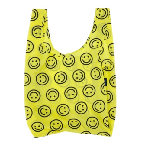 Bolsa Re-utilizable de Nylon Reciclado, Impermeable Yellow Happy