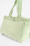 Bolso lavado con detalles desflecados verde