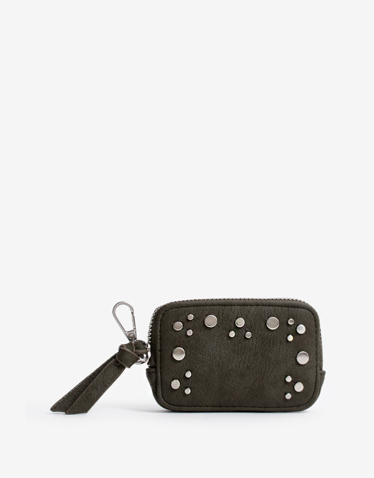 Monederos Monedero Con Tachas - Verde Claro