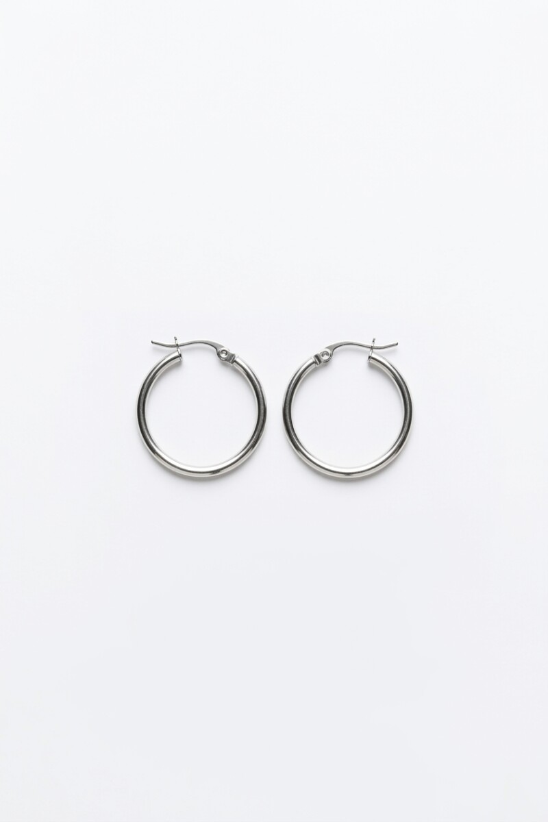 Aros acero large plateado