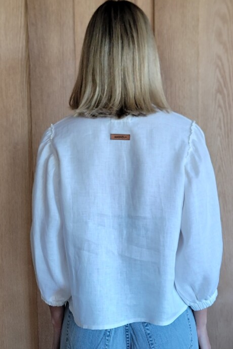 Camisa Melón Puro Lino Blanco