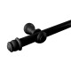 Barrote cortina de metal 2 m + 2 Soportes NEGRO