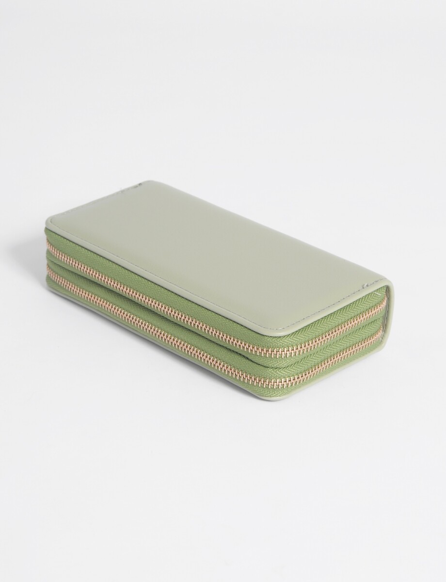 Billetera acordeon doble compartimento - verde 