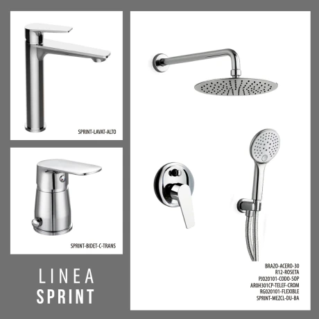 JUEGO DE GRIFERIA LAVATORIO ALTO,DUCHA EMBUTIDA Y BIDET 000