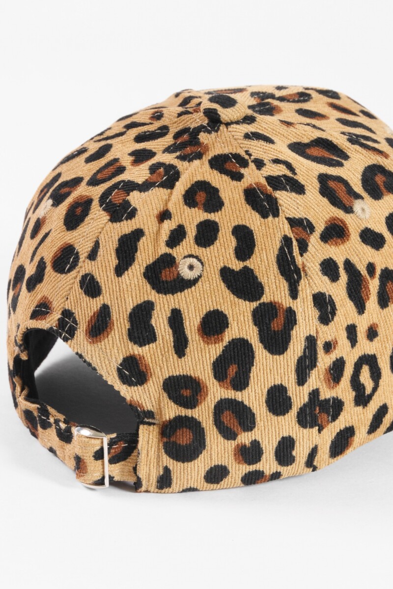 Gorra con estampado animal beige