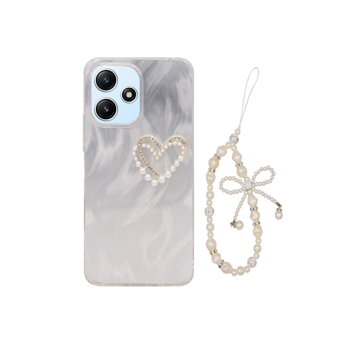 Protector para Xiaomi Redmi 12 diseño corazón + correa 