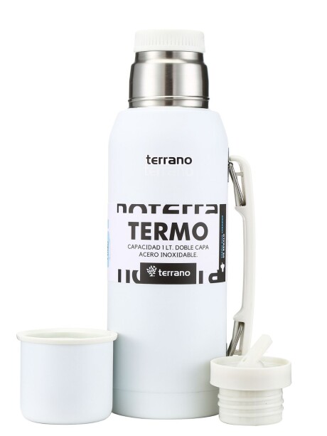 Set Acero 1Lt. Mate con Tapa Blanco
