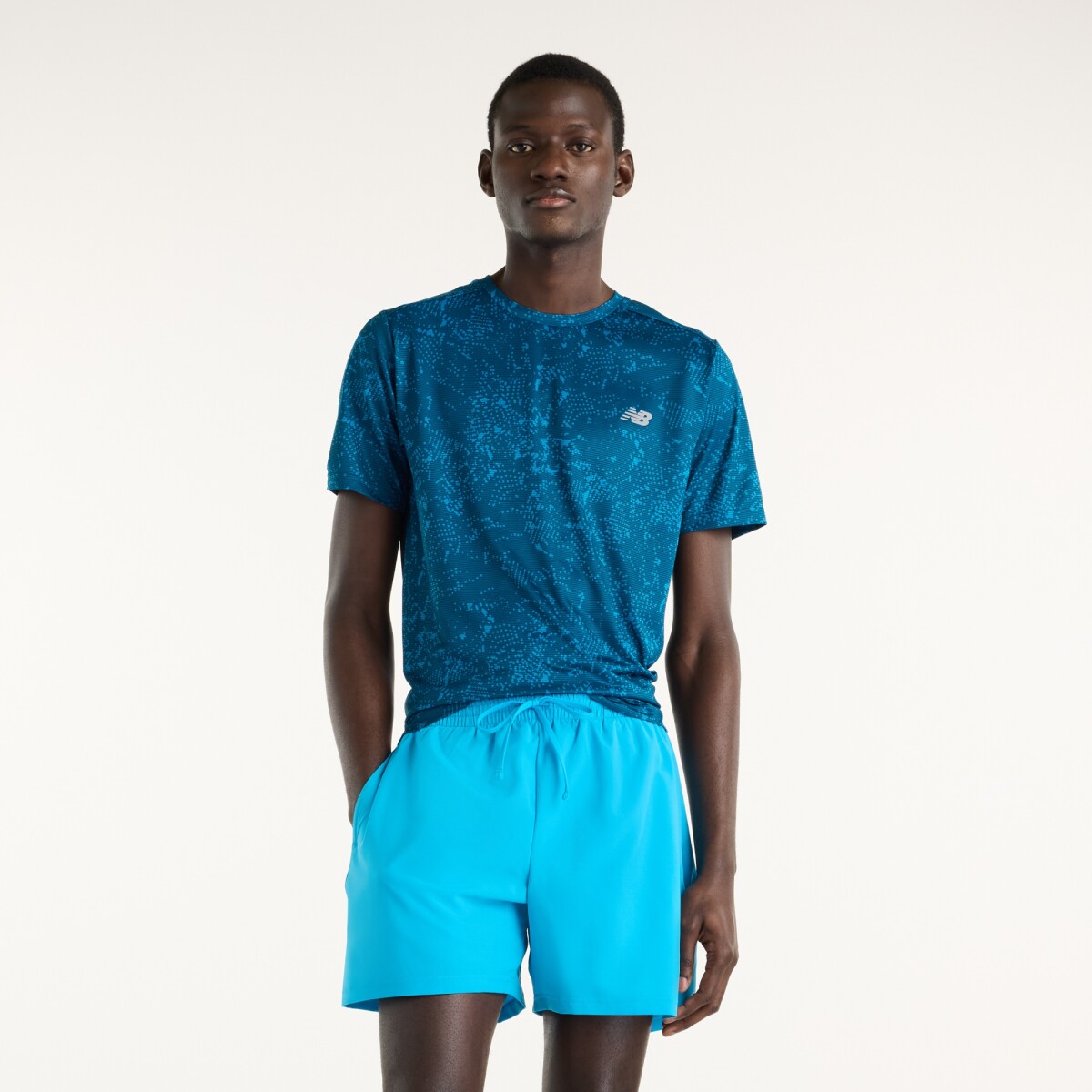 Short New Balance de Hombre -Sport Essentials 5"- MS41227ATD - BLUE 