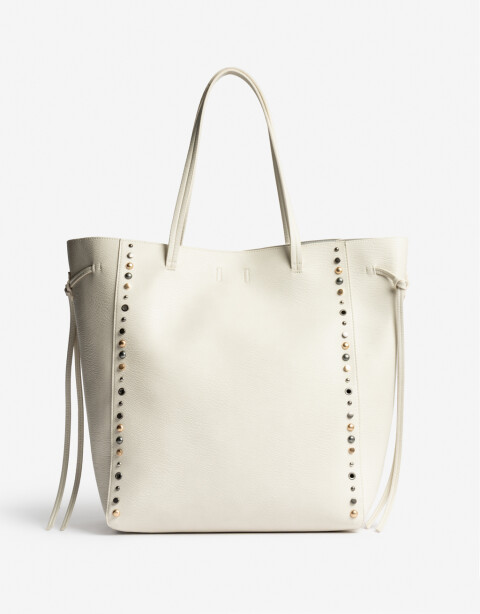 Shopper Cartera Shopper Con Tachas - Blanco Crudo