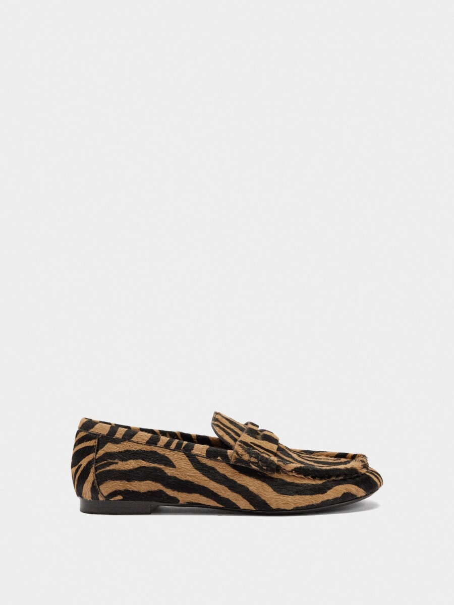 Mocasines De Piel Estampado Animal multicolor