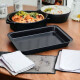 Asadera honda antiadherente rectangular 30x20x4 cm GRIS