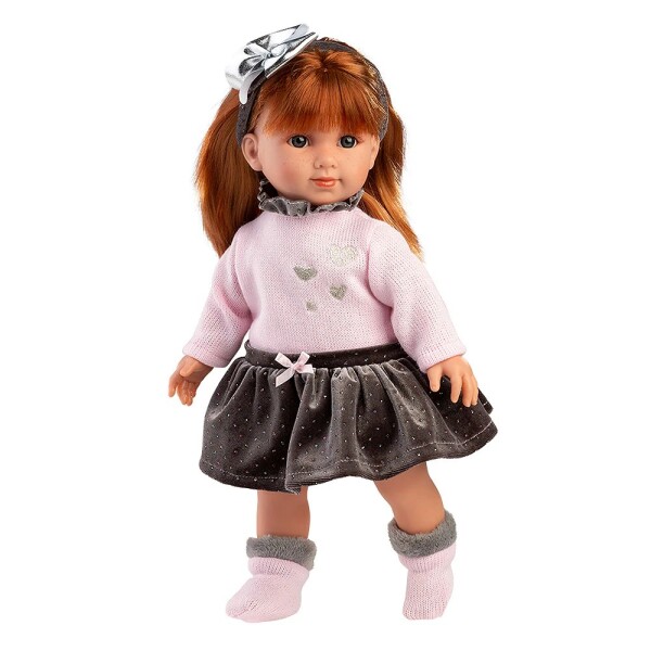 Muñeca Llorens Nicole Vestido FIesta Pelirroja 35 cm Bebota Variante Modelo Nicole