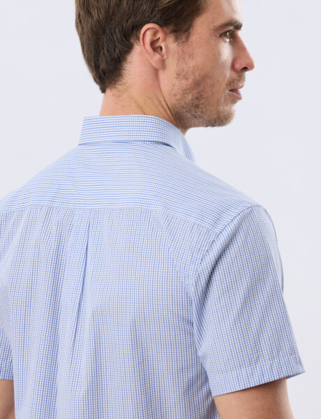 CAMISA CUADROS Celeste