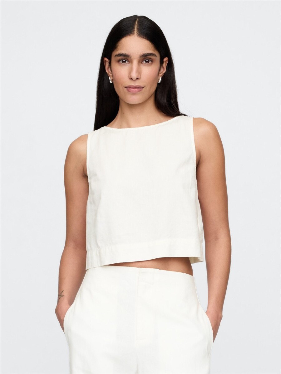Musculosa De Lino Mujer - New Off White 