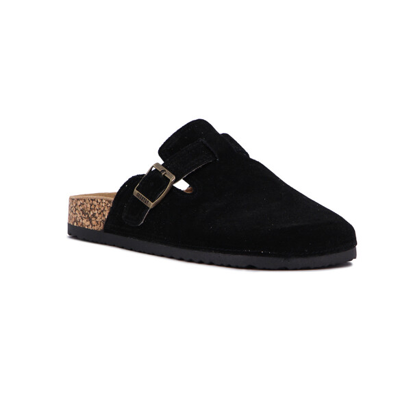 Zueco Country Cuero Mujer Negro