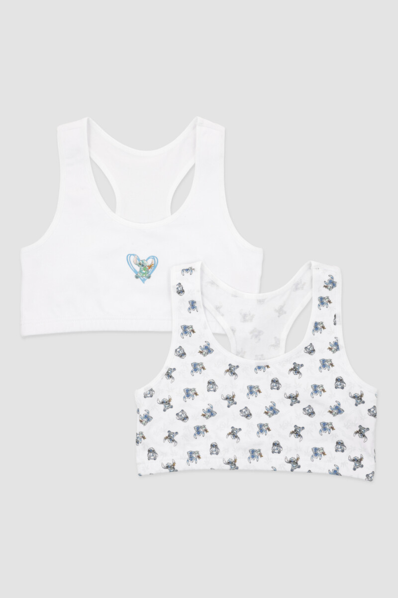 Pack x2 tops stitch algodon Lila