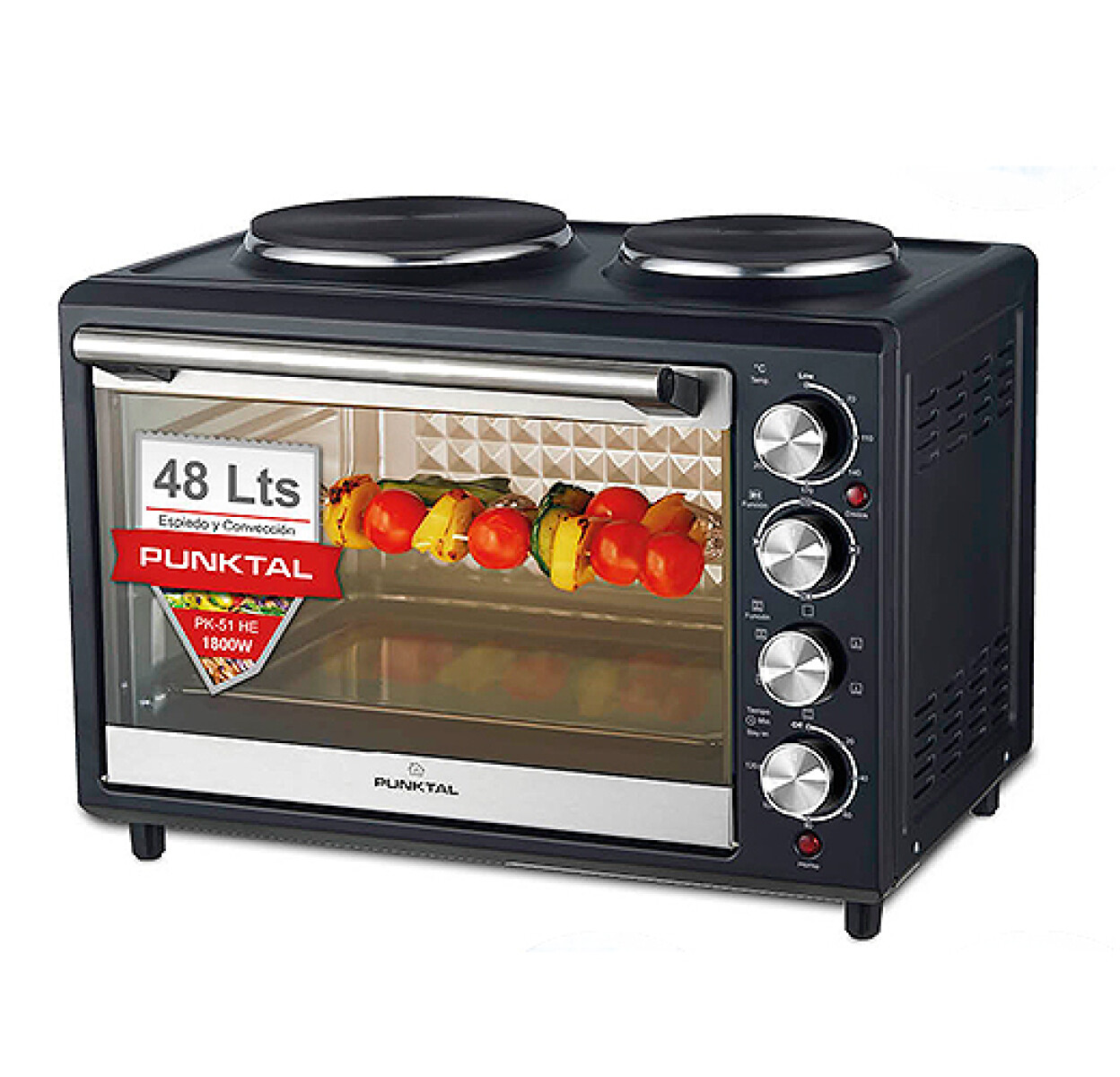 HORNO PUNKTAL PK-51 HE -Espiedo y Convección -Negro - Sin color 