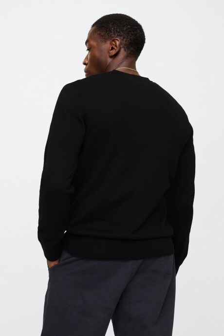 Buzo Algodòn Escote V Hombre Black