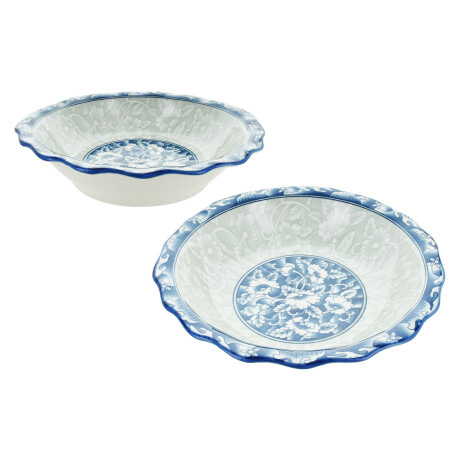 BOWL CERAMICA PINTADA C/FLORES AZUL/GRIS JAPONES 900ML 25X5.5CM 23243 Q20 BOWL CERAMICA PINTADA C/FLORES AZUL/GRIS JAPONES 900ML 25X5.5CM 23243 Q20