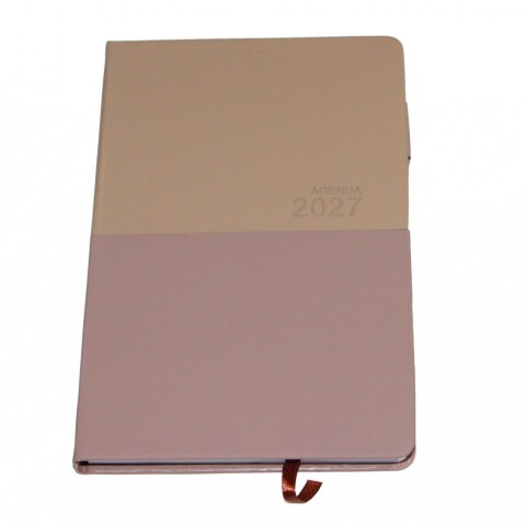 AGENDA SABONIS 2027 DIA POR PAGINA ROP-25278 TAPA BEIGE Y MARRON