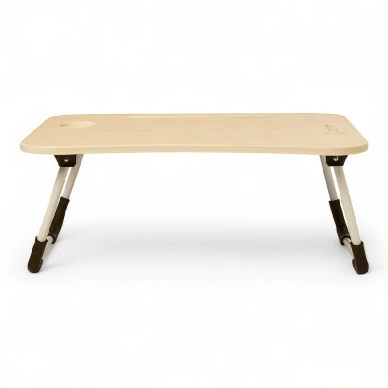 Mesa Laptop Cama Con Posa Vaso Beige