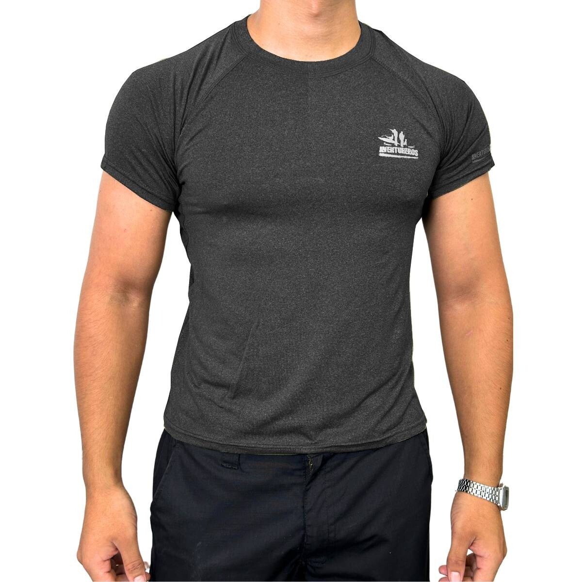 Remera DryFit manga corta - Aventureros - Negro 