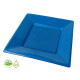 Plato Cuadrado Biodegradable x10 Und Azul